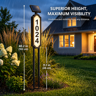 Illuminated Outdoor Solar Address Sign