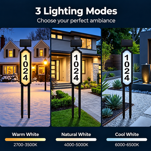Illuminated Outdoor Solar Address Sign