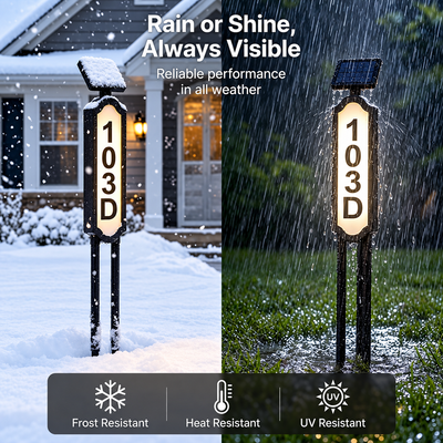 Illuminated Outdoor Solar Address Sign