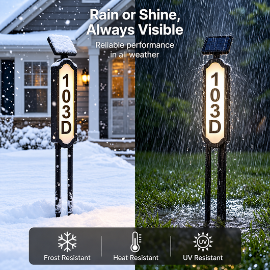 Illuminated Outdoor Solar Address Sign